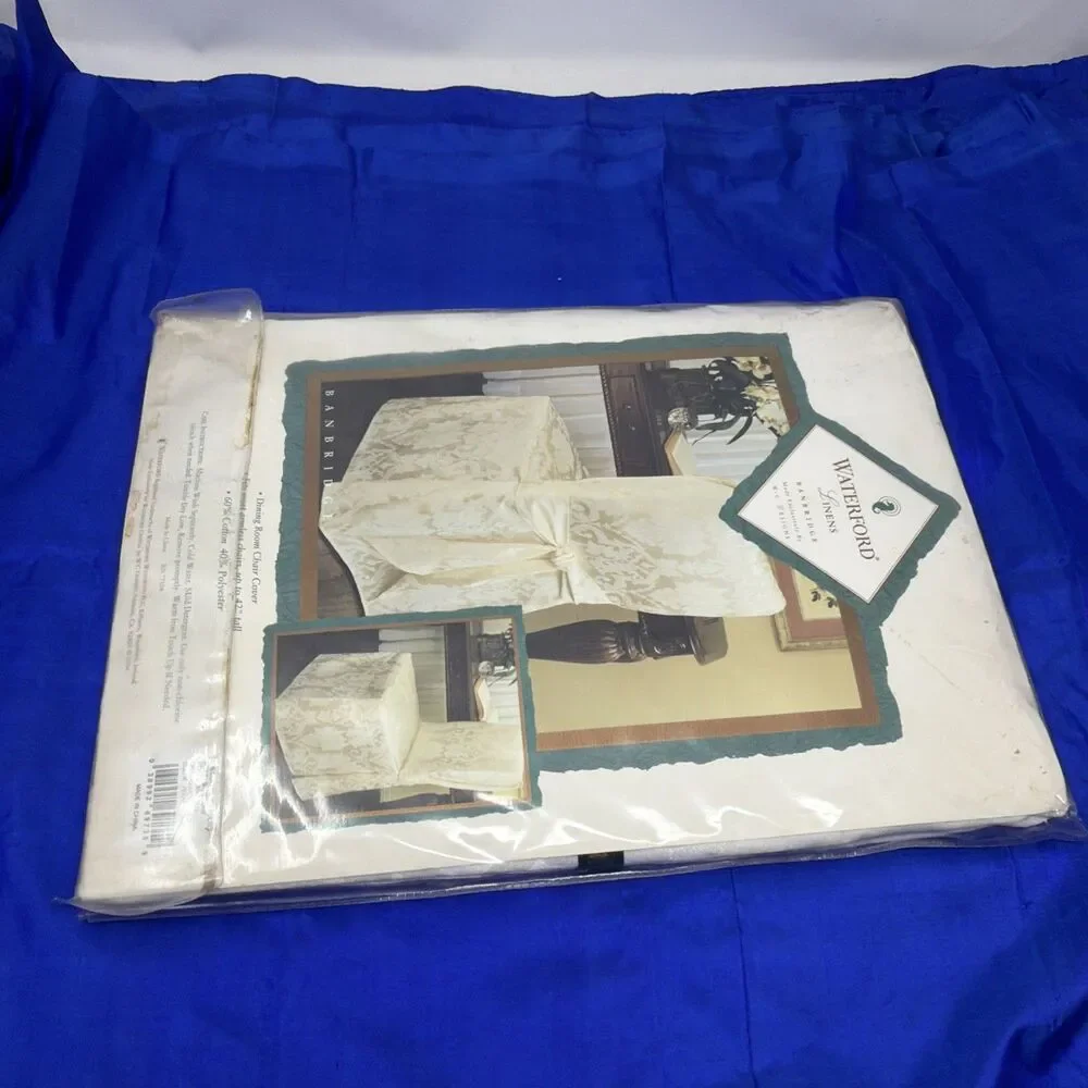 Waterford Linens Banbridge Pearl Color Dining Room Armless Chair Cover 42